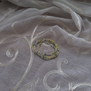 White, Yellow & Purple Waist Beads